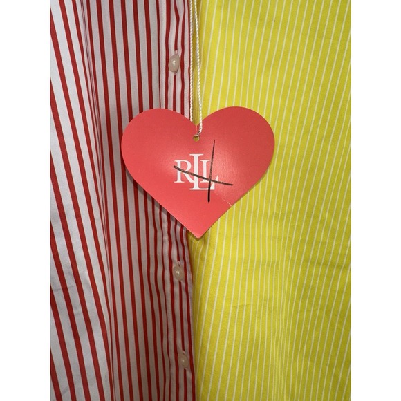 Lauren Ralph Lauren XXS Fun Shirt Multicolor Striped Colorblock Button Up New - Picture 7 of 8